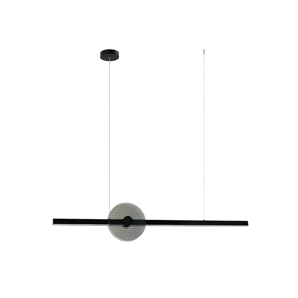 Pendelleuchte ZAMBELIS 20W Dimmbar DESIGN Rauchglas und Schwarz 25425
