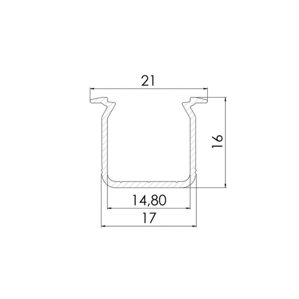 Aluminium Inbouwprofiel CLAREO 17x16 2m ADVANCE 2 FS