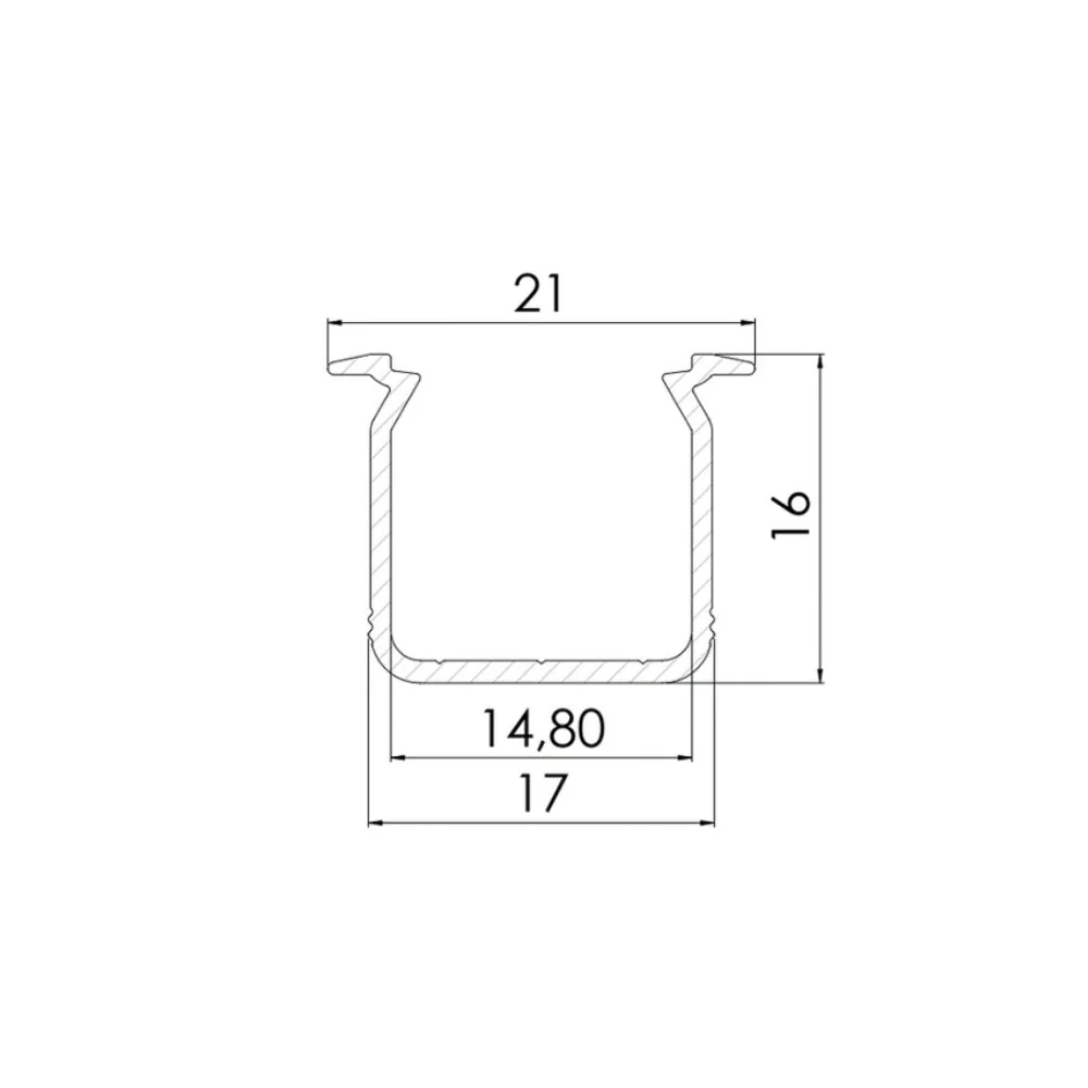 Aluminium Inbouwprofiel CLAREO 17x16 2m ADVANCE 2 FS