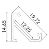 Aluminium Hoekprofiel CLAREO 15x15 2m ADVANCE 2 FS