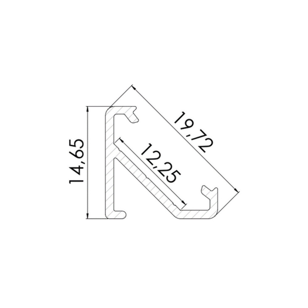 Corner Aluminum Profile CLAREO 15x15 2m ADVANCE 2 FS