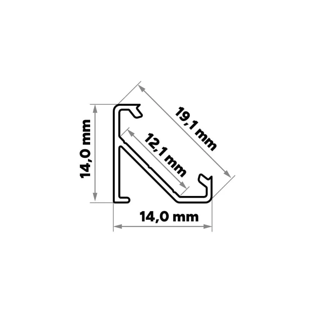 Alu Hoekprofiel CLAREO 15x15 2m ADVANCE 2 - Pack