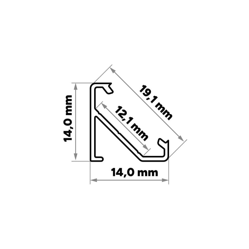 Aluminium-Eckprofil CLAREO 15x15 2m ADVANCE 2 - Pack