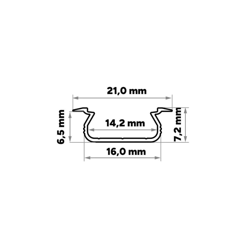 Recessed Aluminum Profile CLAREO 17x8 2m ADVANCE 2 - Pack
