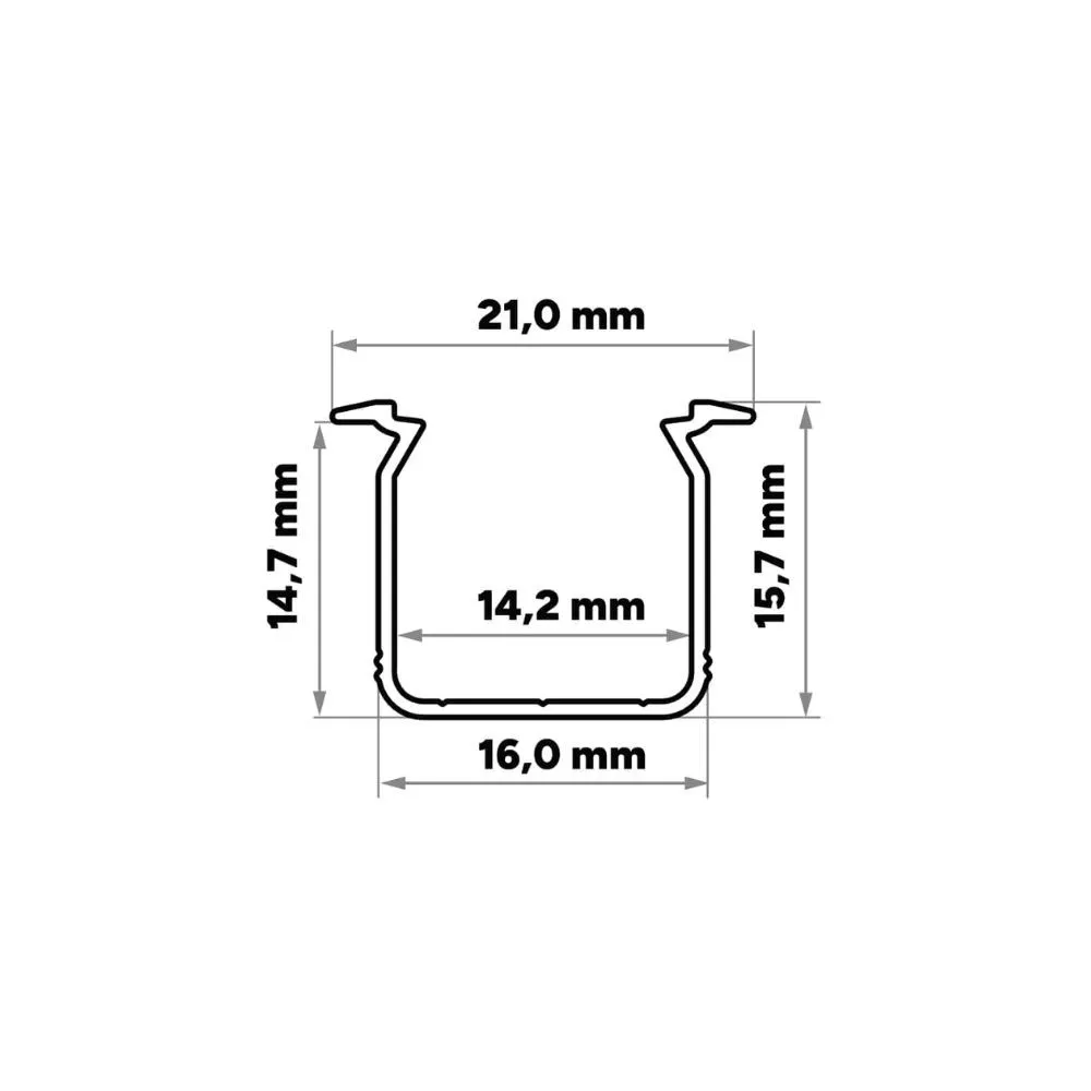 Inbouw Alu Profiel CLAREO 17x16 2m ADVANCE 2 - Pack