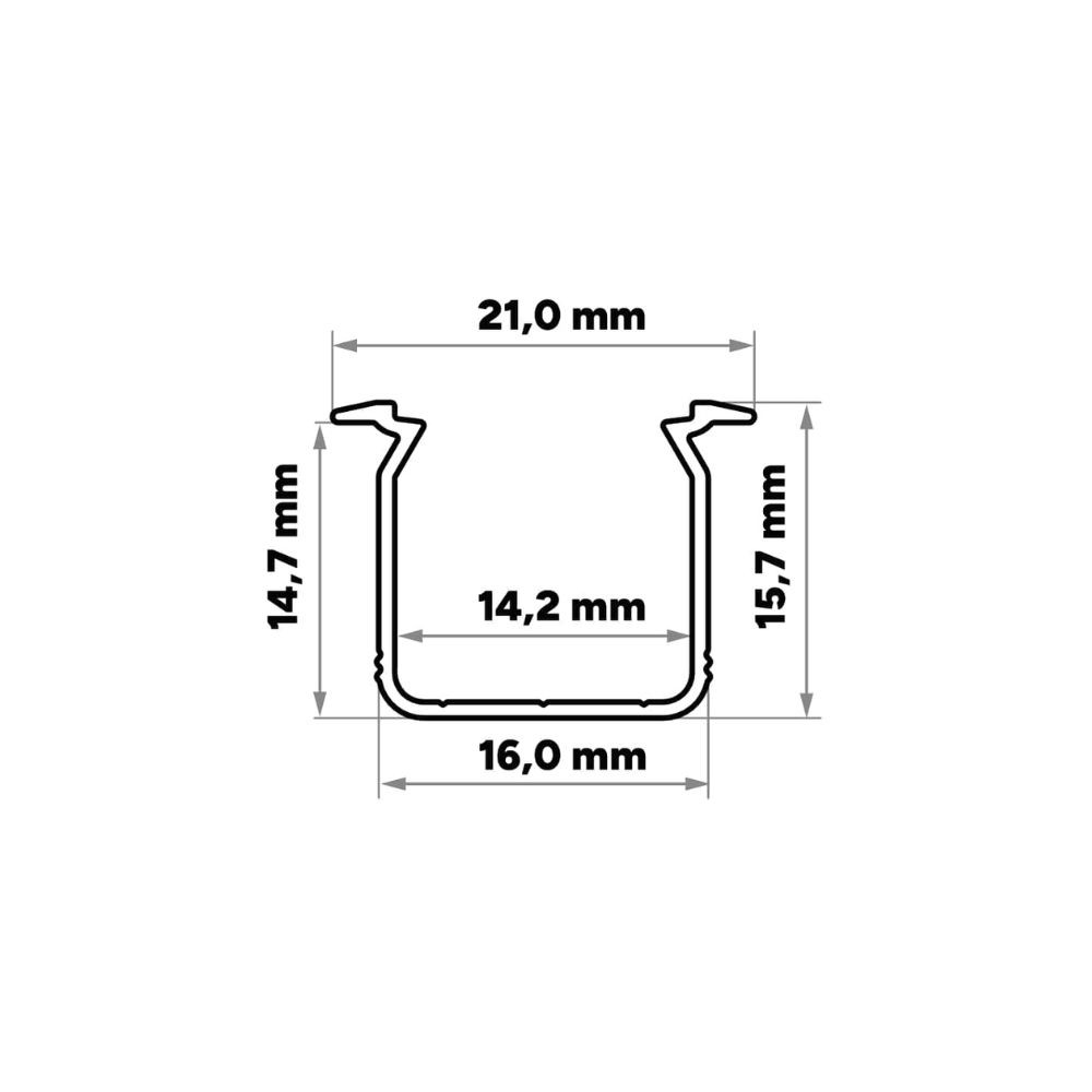 Inbouw Alu Profiel CLAREO 17x16 2m ADVANCE 2 - Pack