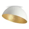 Deckenleuchte ZAMBELIS D500 E27 DESIGN Matt Weiß und Gold 23258 FS