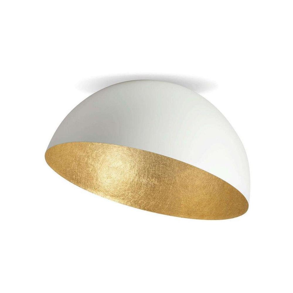 Deckenleuchte ZAMBELIS D500 E27 DESIGN Matt Weiß und Gold 23258 FS