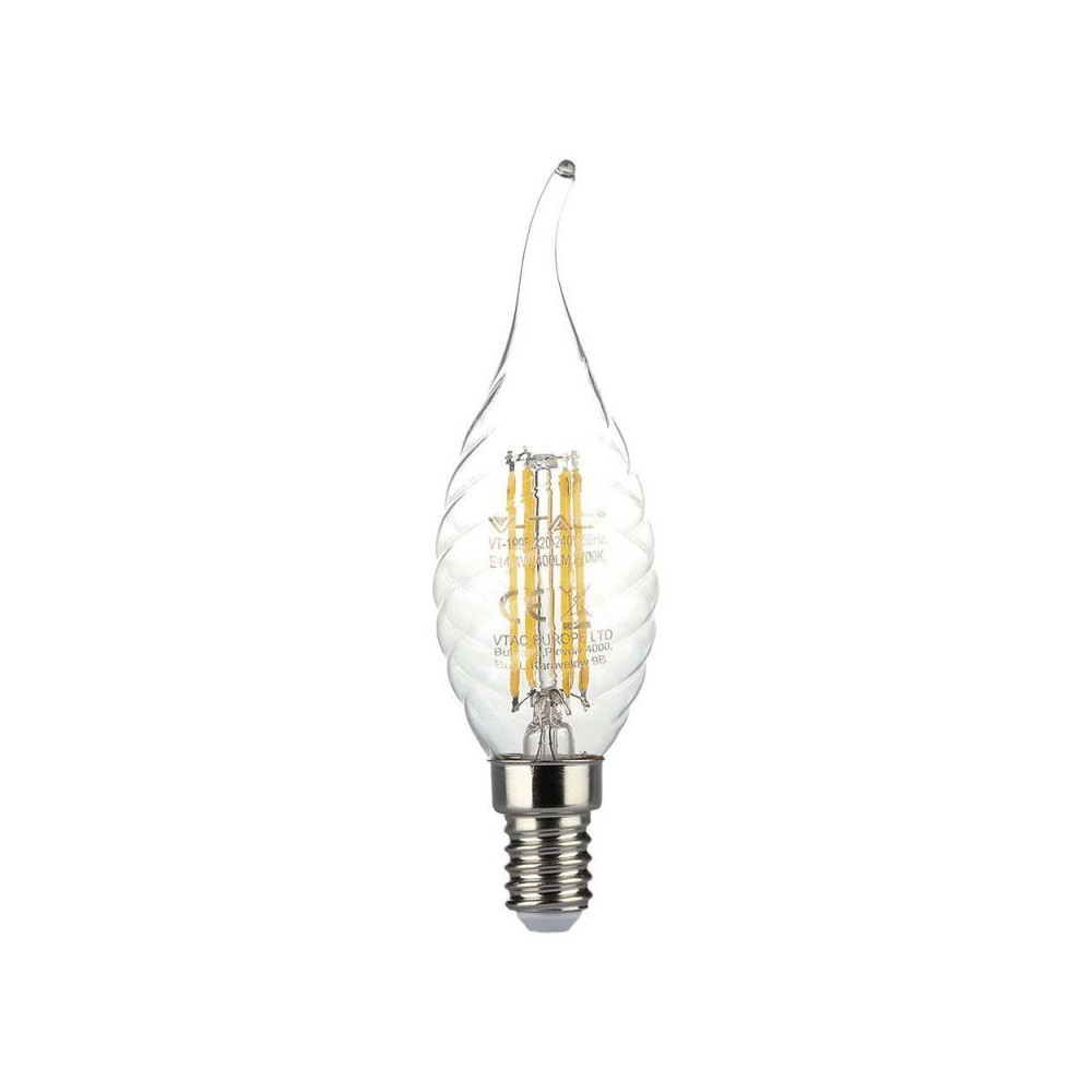 Bulbe LED E14 Filament V-TAC 4W DESIGN 2 VT-1995 FS