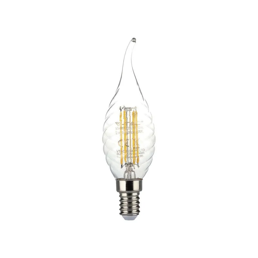 Bulbe LED E14 Filament V-TAC 4W DESIGN 2 VT-1995 FS