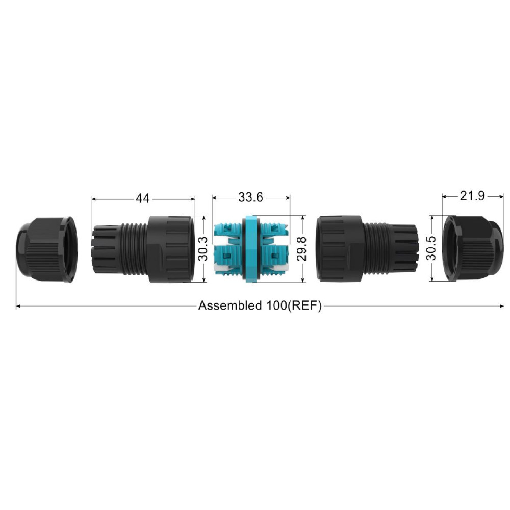 Waterdichte 5-polige connector CLAREO IP68
