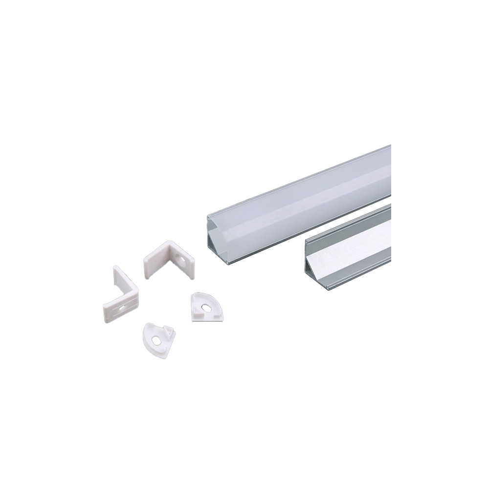 V-TAC 16x16 Aluminium Hoekprofiel 2m START Met Diffuser VT-8109