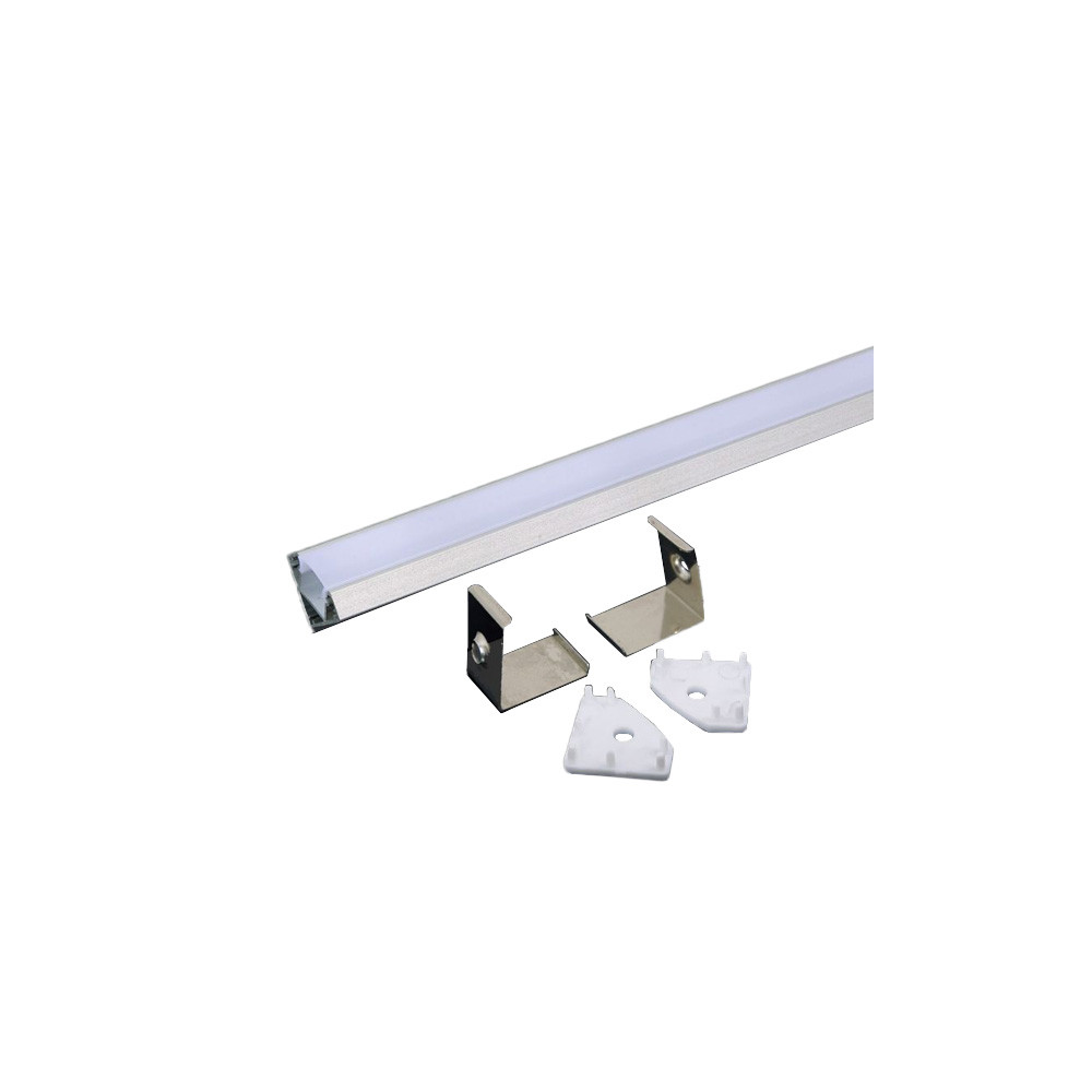 V-TAC 19x19 2m START Aluminium Hoekprofiel Met Diffusor VT-8114