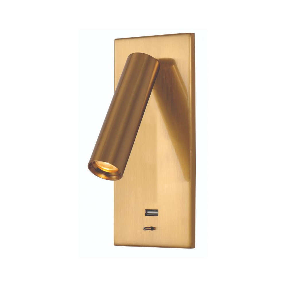 Einbau-Wandleuchte ZAMBELIS 3W DESIGN Gebürstetes Messing H67