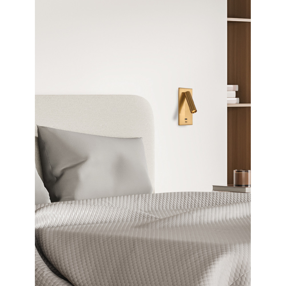 Einbau-Wandleuchte ZAMBELIS 3W DESIGN Gebürstetes Messing H67