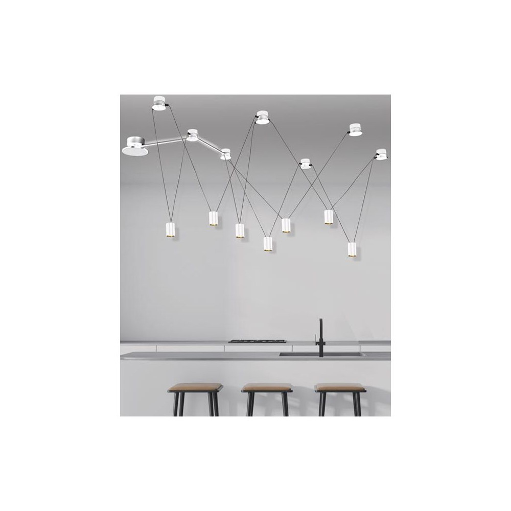 Base pour Suspension Modulable ZAMBELIS D155 100W DESIGN Blanc Sablé 19153 FS