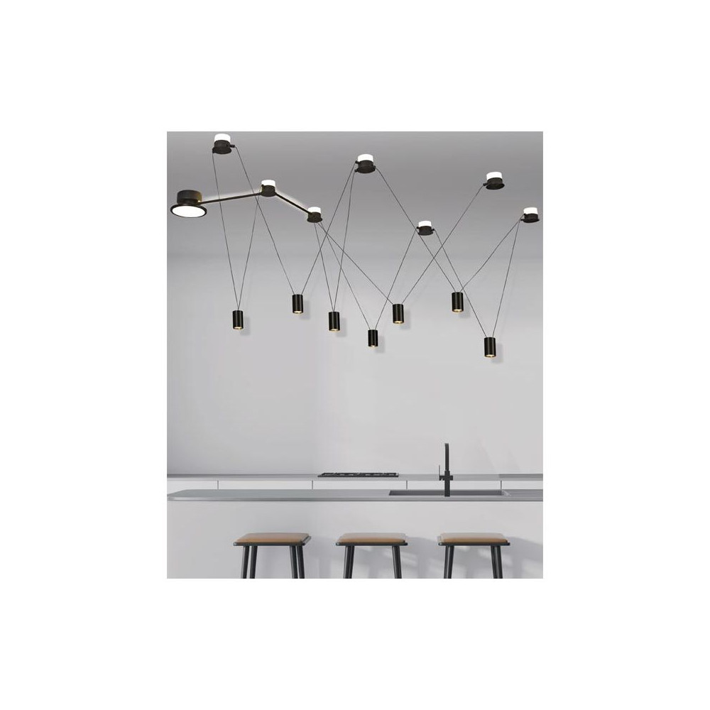 Basis voor Modulaire Hanglamp ZAMBELIS D155 100W Met Afstandsbediening DESIGN Zwart Zandkleur 19154 FS