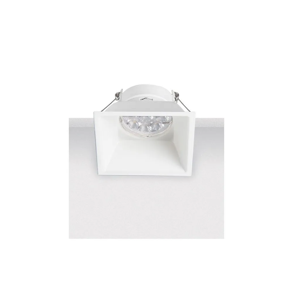 Coupelle Spot Carrée ZAMBELIS GU10 DESIGN Blanc Sans Source ZAM.S010