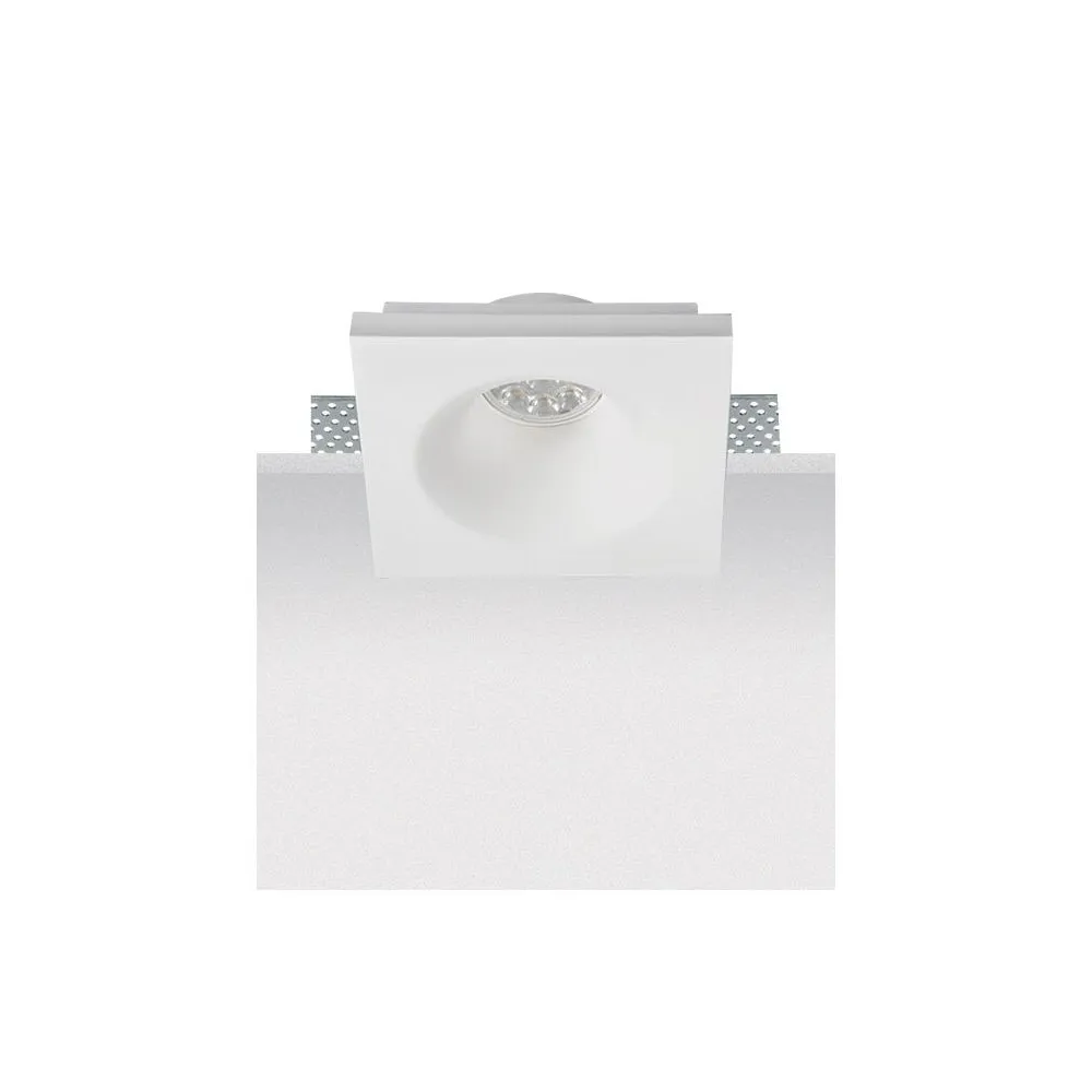 Coupelle Spot Carré Trimless ZAMBELIS GU10 DESIGN Blanc Pur Sans Source S029