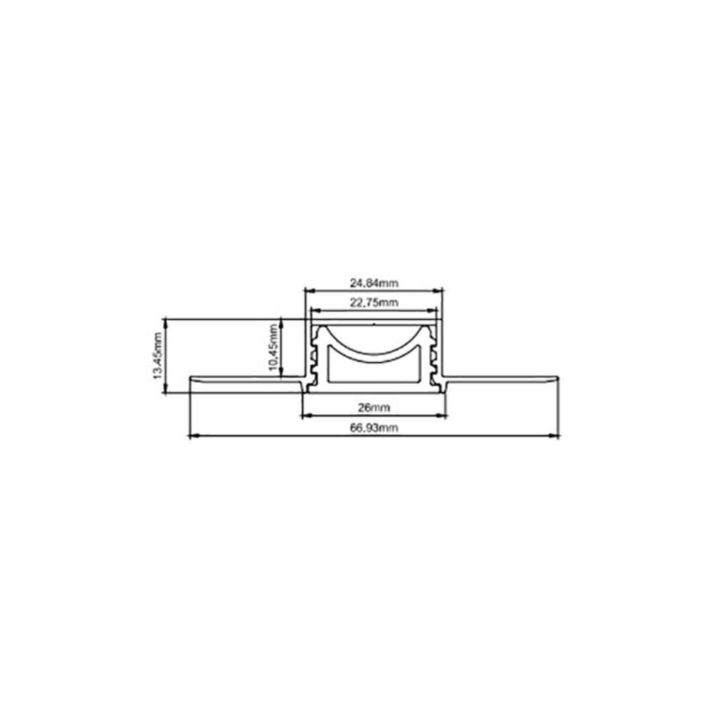 Aluminium Profiel Trimless Flexibel ZAMBELIS 26x13 2m DESIGN Aluminium 20329