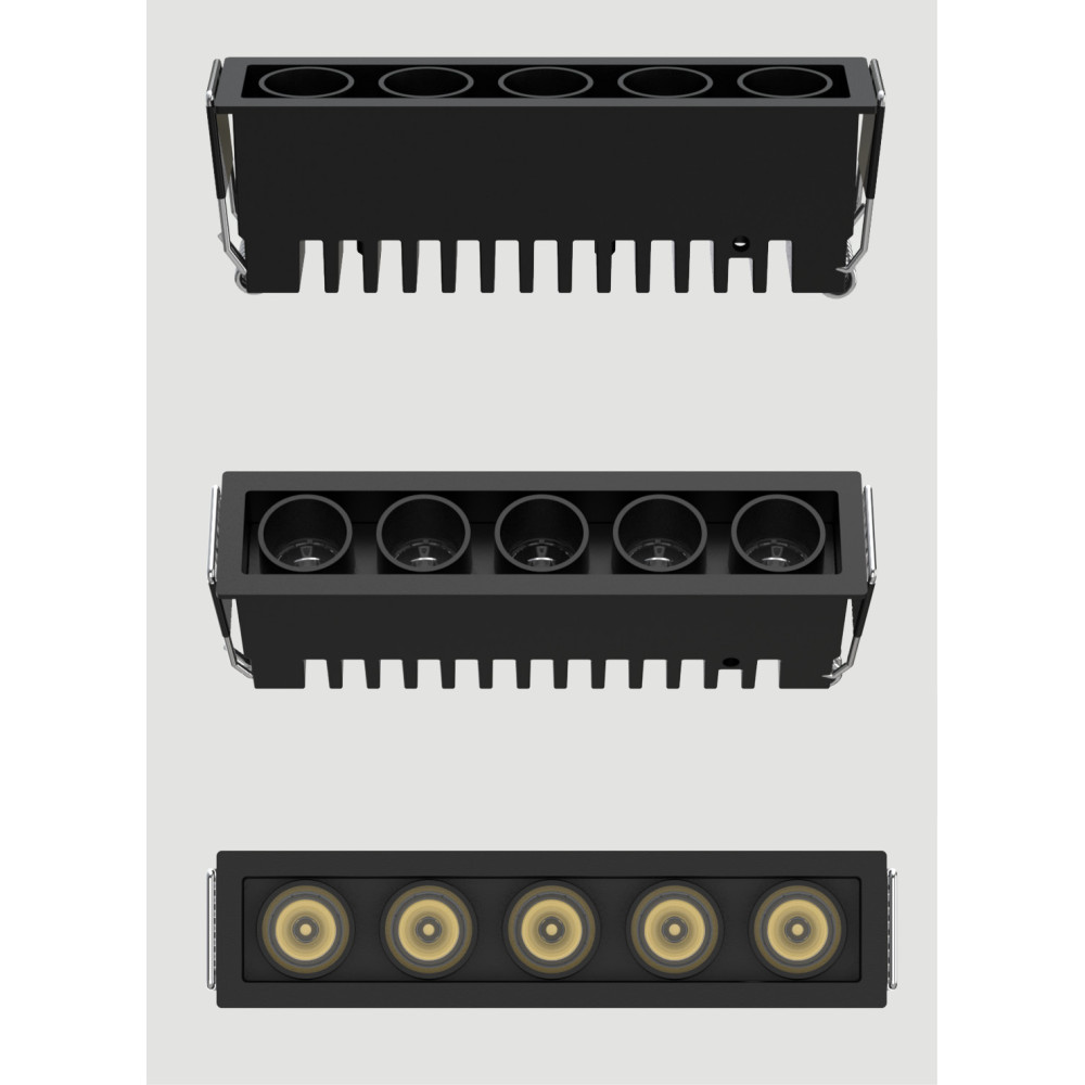 DownRay ZAMBELIS 12W DESIGN Noir Sablé Sans Driver S336