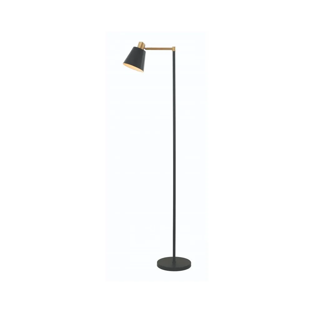 Lampe sur pied ZAMBELIS D250 E27 DESIGN Noir Mat et Doré Mat Sans Source 20216