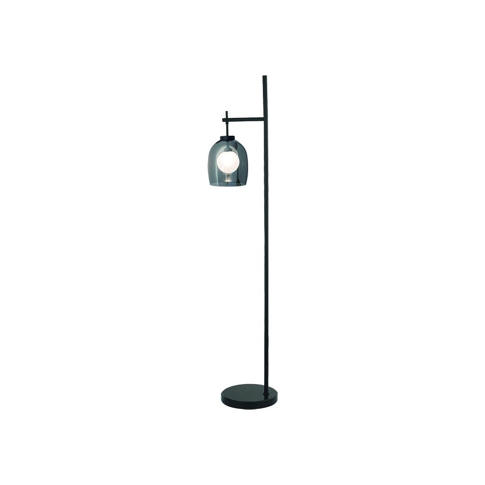 Lampe sur pied ZAMBELIS G9 DESIGN Noir Sablé et Marbre Noir Sans Source 22053