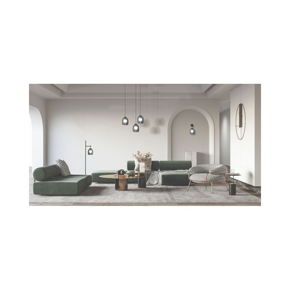 Lampe sur pied ZAMBELIS G9 DESIGN Noir Sablé et Marbre Noir Sans Source 22053