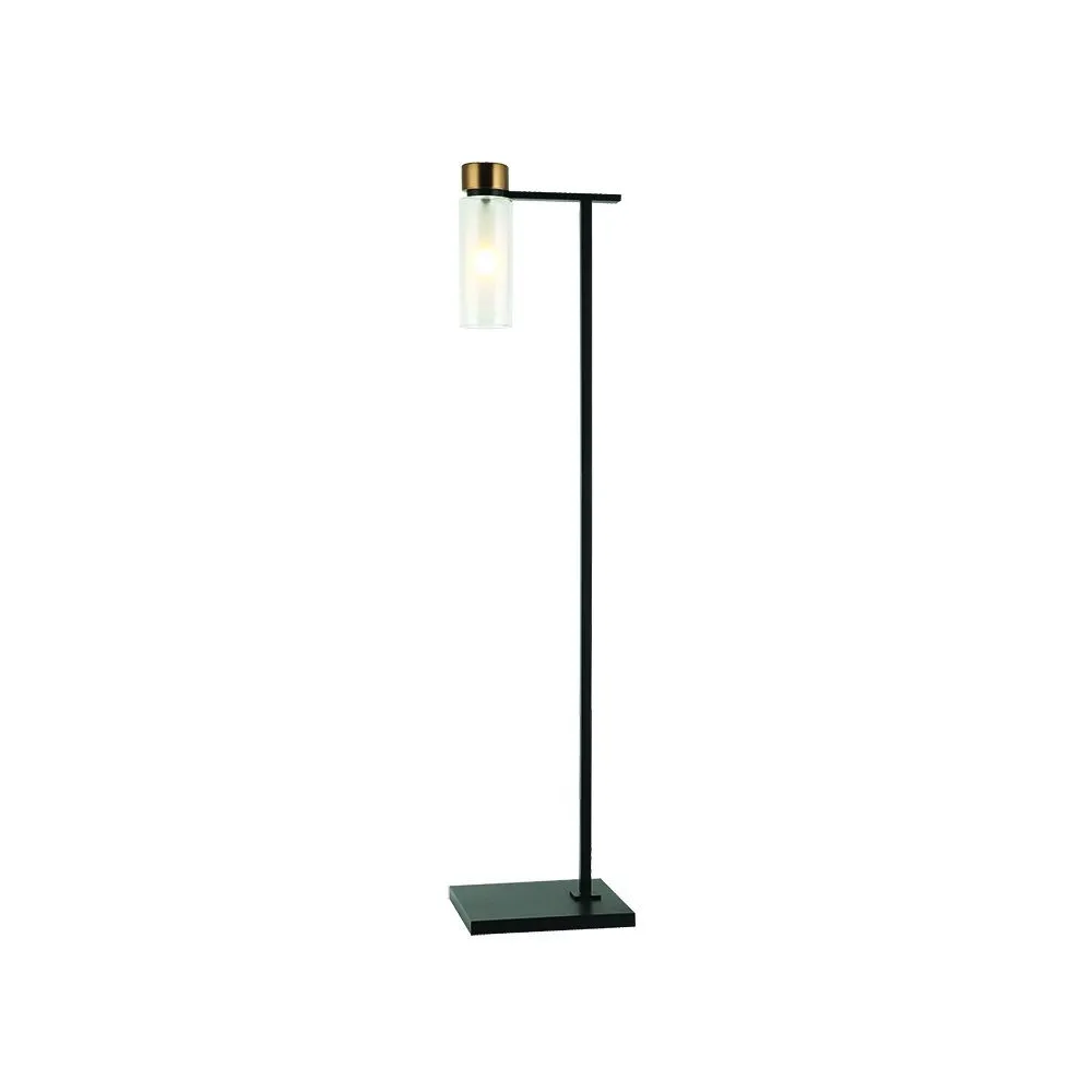Lampe sur pied ZAMBELIS E14 DESIGN Noir Sablé et Laiton Sans Source 22136