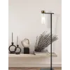 Lampe sur pied ZAMBELIS E14 DESIGN Noir Sablé et Laiton Sans Source 22136