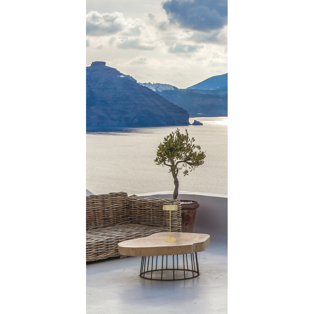 Outdoor Table Lamp ZAMBELIS D120 2.2W IP54 DESIGN Matte Gold E291