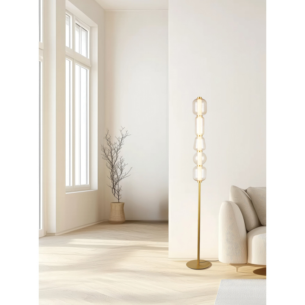 Vloerlamp ZAMBELIS 17W DESIGN Mat Goud 23063