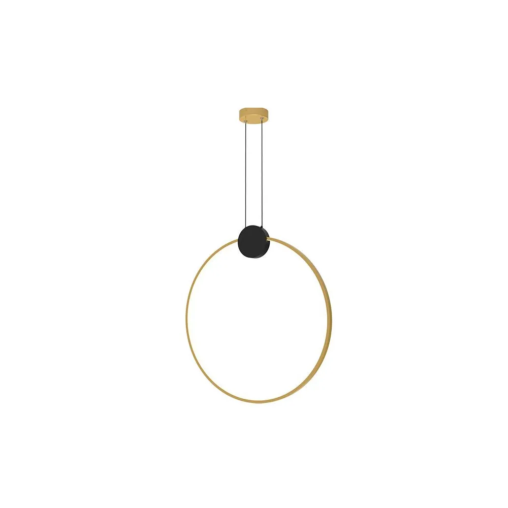 Pendelleuchte ZAMBELIS 24W D600 Dimmbar DESIGN Mattschwarz und Gold 23094