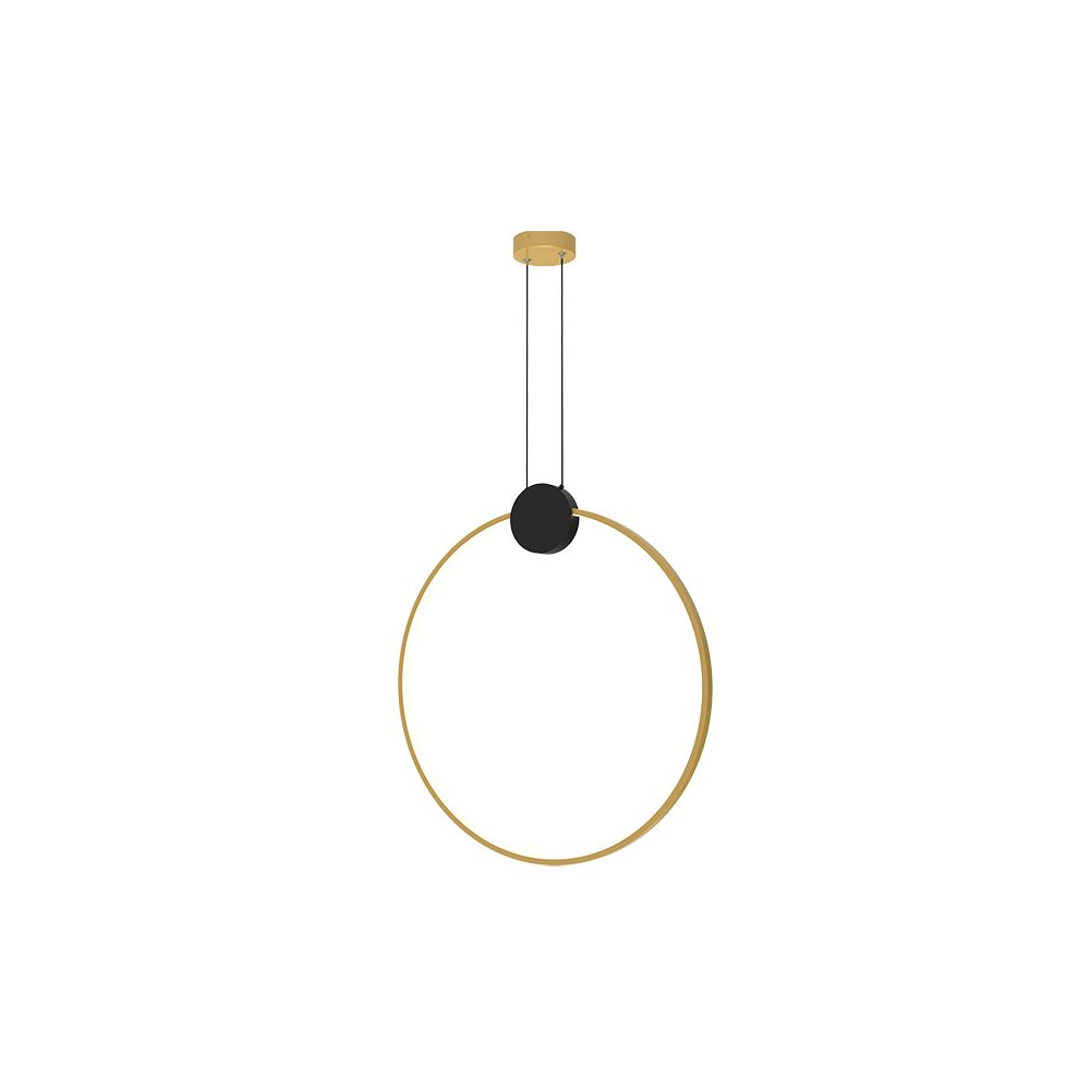 Hanglamp ZAMBELIS 24W D600 Dimbaar DESIGN Mat Zwart en Goud 23094