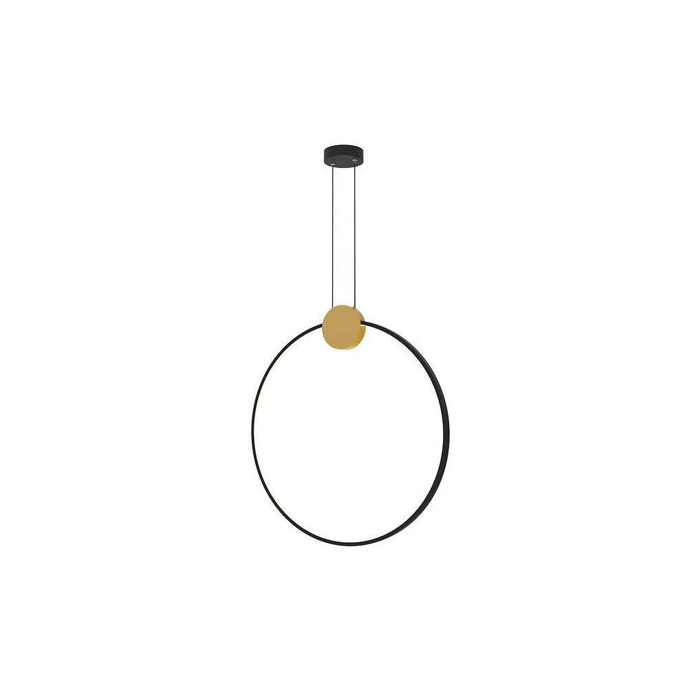 Hanglamp ZAMBELIS 24W D600 Dimbaar DESIGN Goud en Mat Zwart 23095