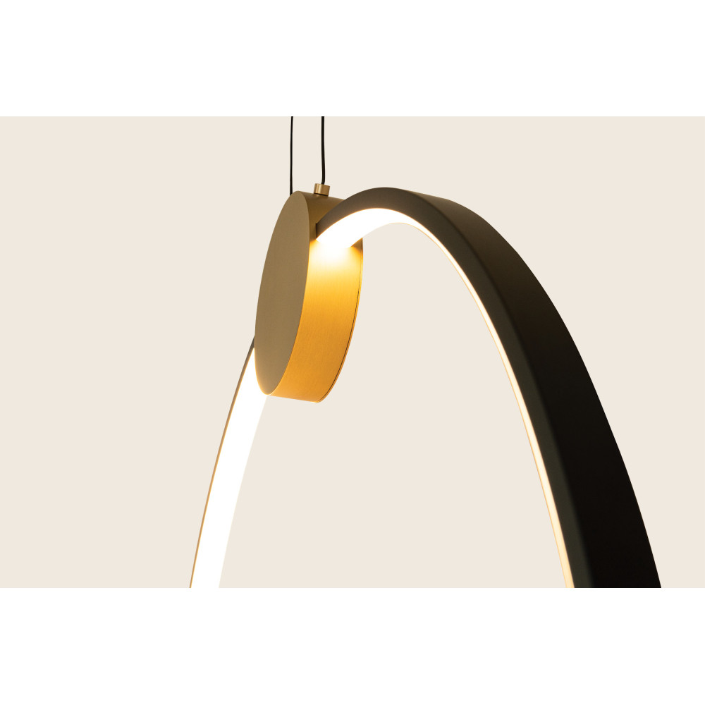 Hanglamp ZAMBELIS 24W D600 Dimbaar DESIGN Goud en Mat Zwart 23095