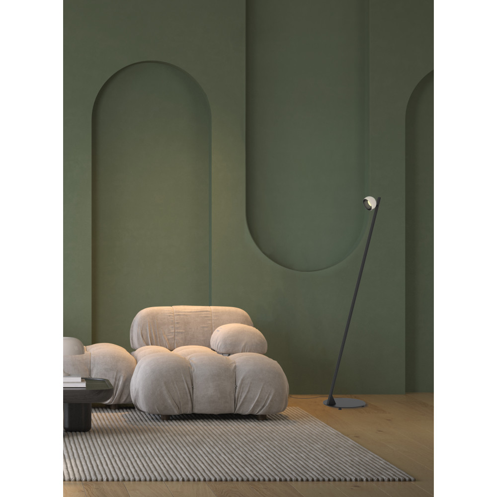 Floor Lamp ZAMBELIS 7W Dimmable DESIGN Sandblasted Black and Brushed Aluminium 25345 FS