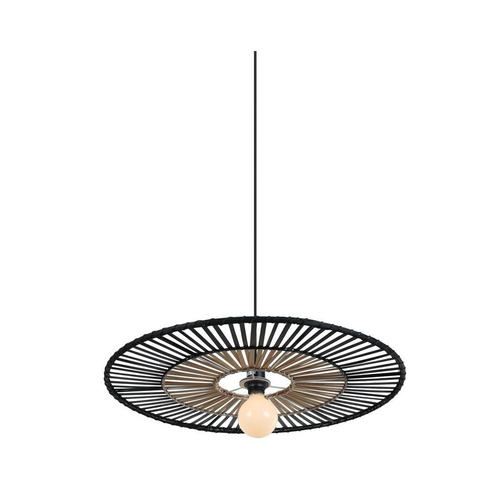 Pendant ZAMBELIS D400 E27 DESIGN Black Bamboo Without Source 19105