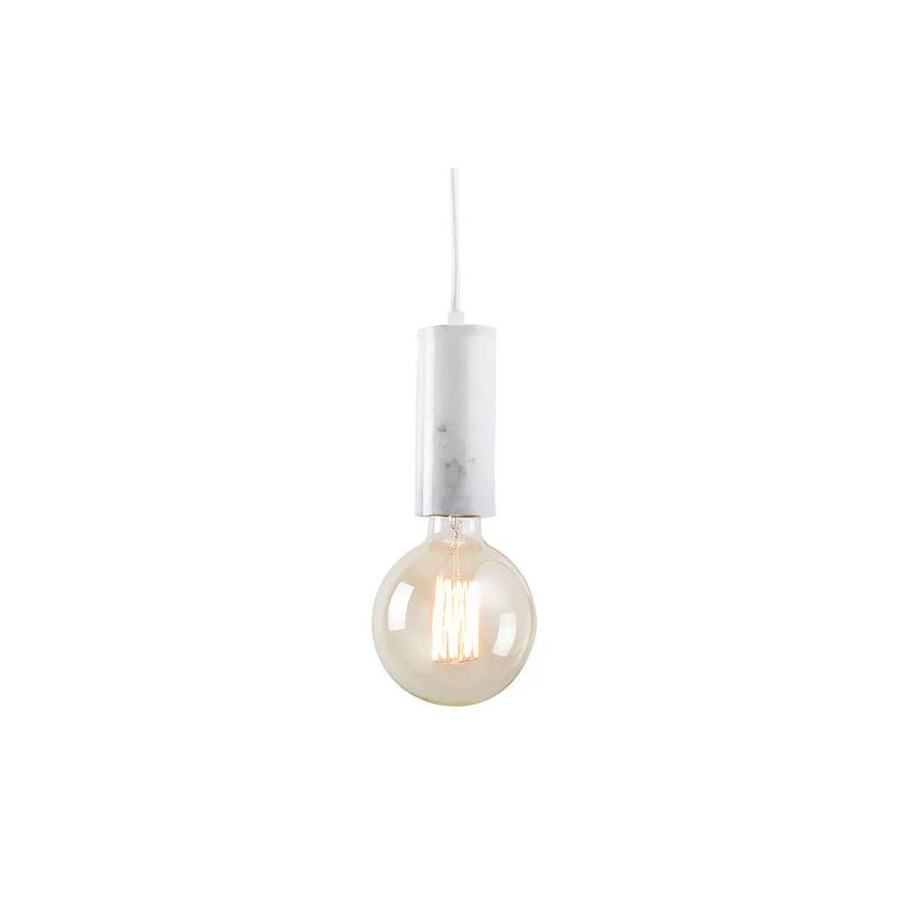 Suspension ZAMBELIS D60 E27 DESIGN Blanc Marbré Sans Source 17157