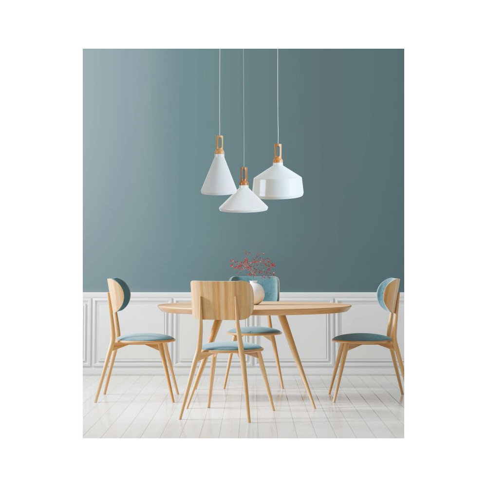 Hanglamp ZAMBELIS D340 H360 E27 DESIGN Mat Wit Zonder Lichtbron 1511-W