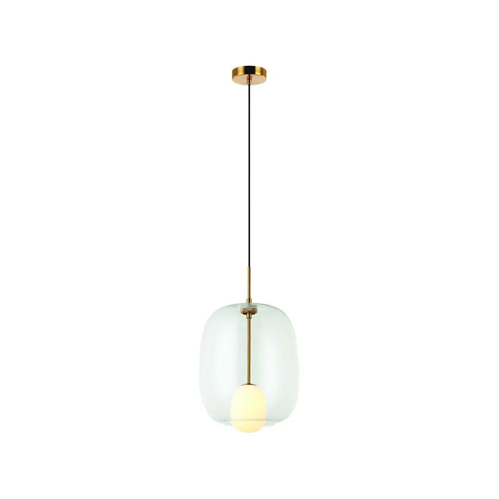 Pendelleuchte ZAMBELIS D300 G9 DESIGN Glas und Mattgold Ohne Leuchtmittel 22057