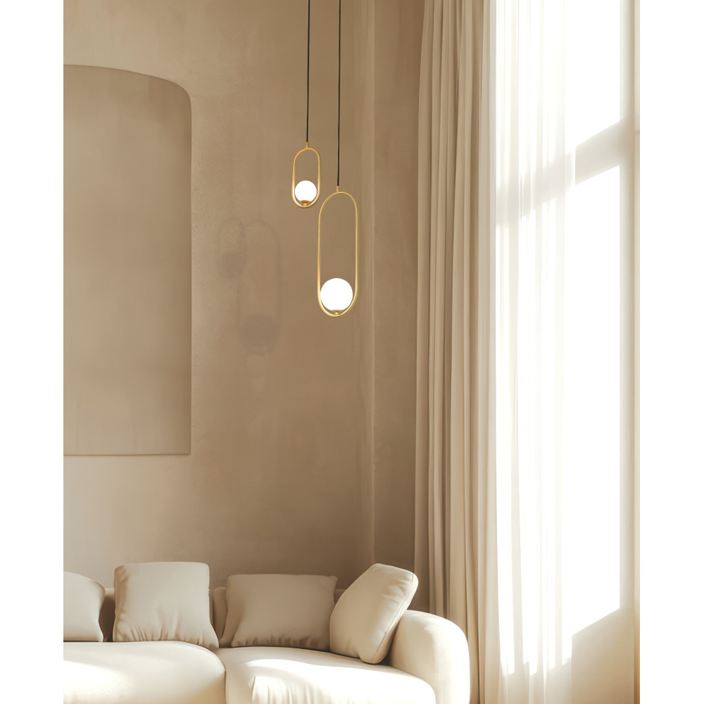 Suspension ZAMBELIS D120 G9 DESIGN Doré Sans Source 23135