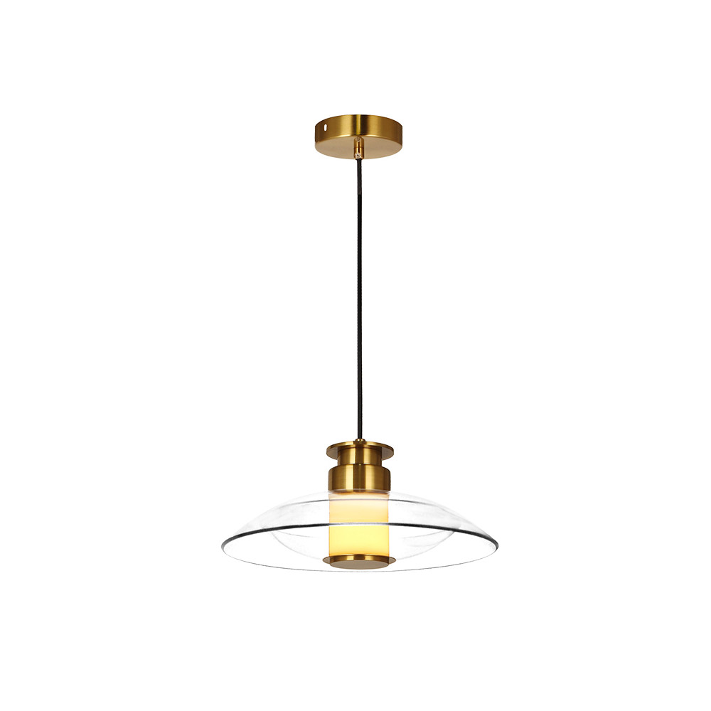 Pendelleuchte ZAMBELIS D300 10W Dimmbar DESIGN Gebürstetes Messing und Glas 25141