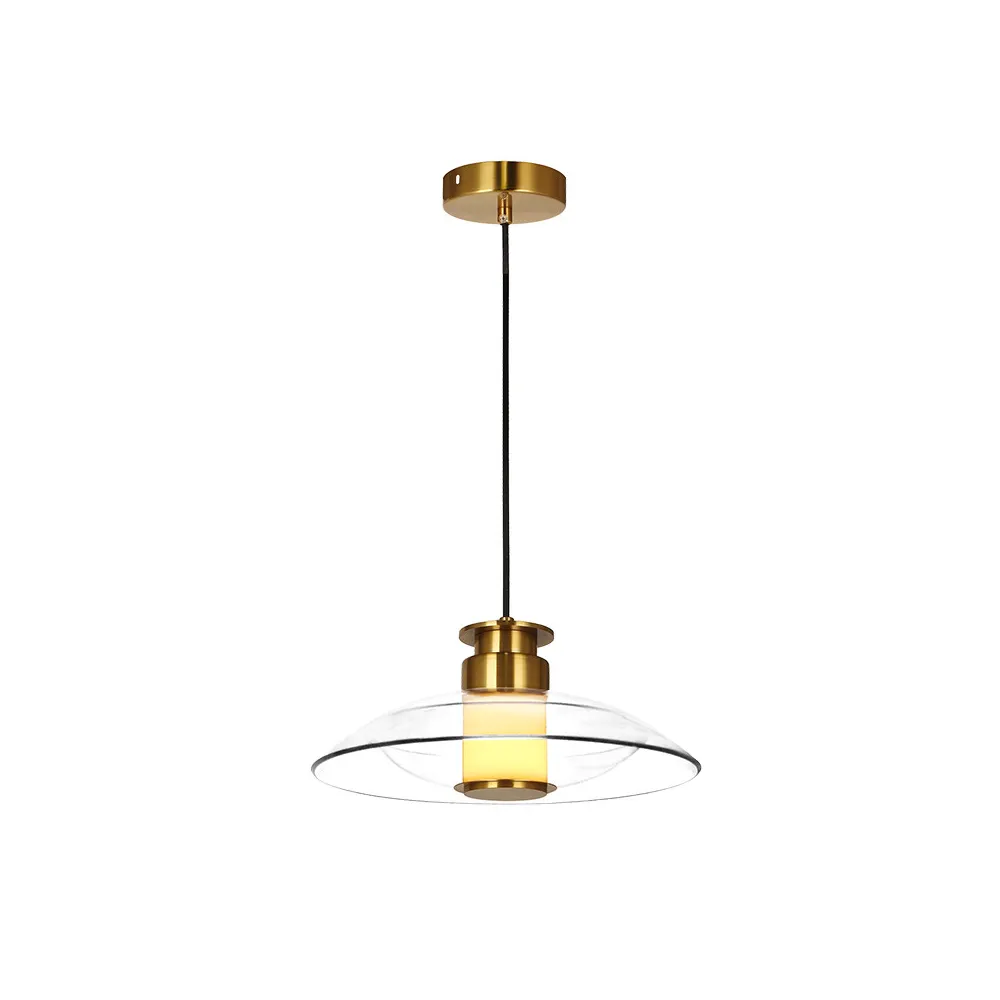 Pendelleuchte ZAMBELIS D300 10W Dimmbar DESIGN Gebürstetes Messing und Glas 25141