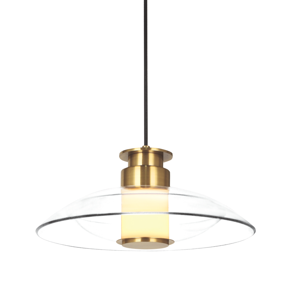 Pendelleuchte ZAMBELIS D300 10W Dimmbar DESIGN Gebürstetes Messing und Glas 25141