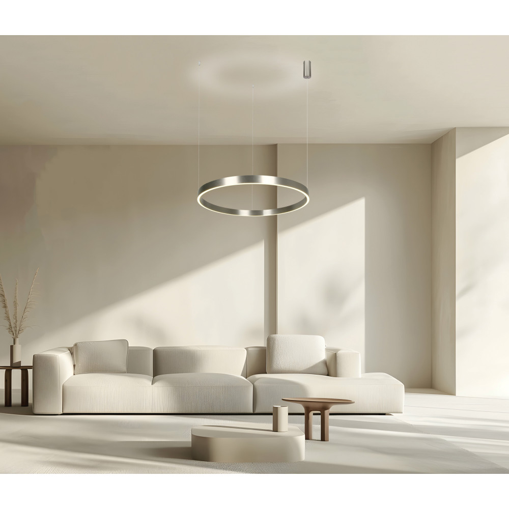 Suspension ZAMBELIS D800 70W Dimmable Direct/Indirect DESIGN Nickel Brossé 25369