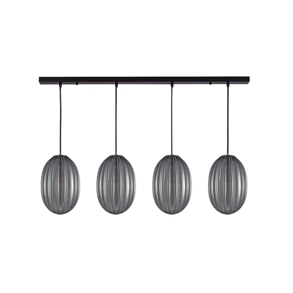 Suspension ZAMBELIS 4xE14 DESIGN Noir Mat Sans Source 19243 FS