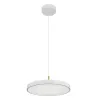 Hanglamp ZAMBELIS D400 17W Dimbaar DESIGN Mat Wit en Geborsteld Messing 25146
