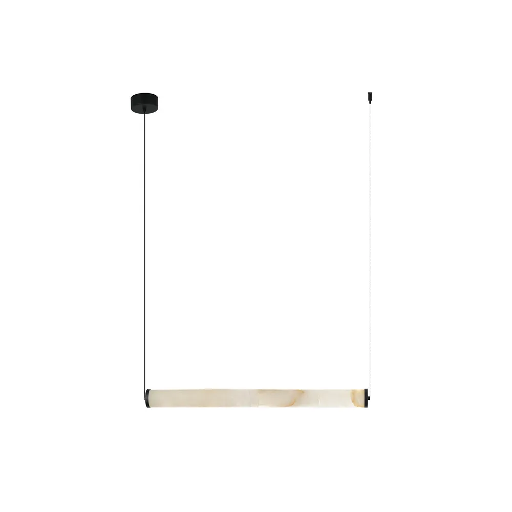 Pendelleuchte ZAMBELIS 20W Dimmbar DESIGN Alabaster Weiß und Sandstrahler Schwarz 2538 FS