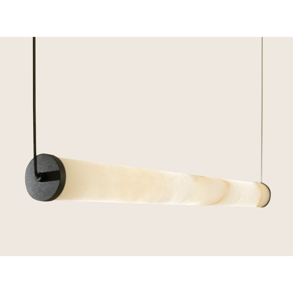 Pendant Light ZAMBELIS 20W Dimmable DESIGN White Alabaster and Sand Black 2538 FS